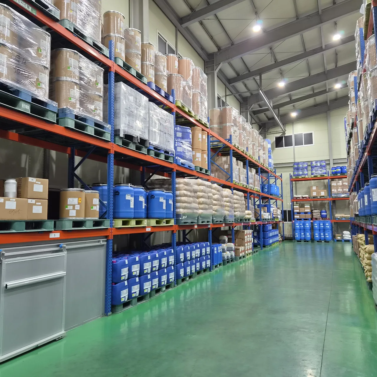 Racking in the API storage area of the Hwaseong logistics center